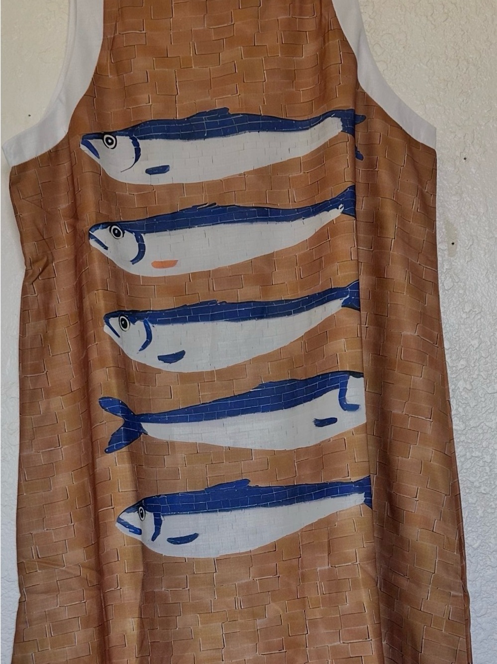 Blue & Brown Fish Print Pet Fish Tank Background Cover - Picture 5 of 5